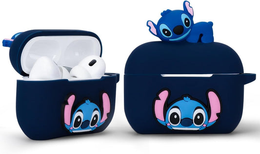 Vibrant 3D Stitch Cartoon Silicone Case for Apple AirPods Pro 3 - Perfect Gift for Kids!